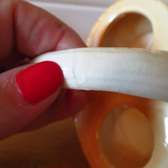 Vintage salt and pepper shaker 1950,puppy dog in a basket Japan, blue bow - Picture 5 of 10